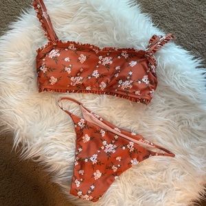 Salerno Swim Ruffle floral bikini set